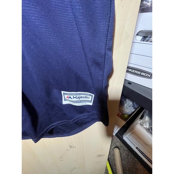 Majestic Detroit Tigers MLB Baseball Jersey Men's XL Coolbase Navy D Logo - Picture 5 of 8